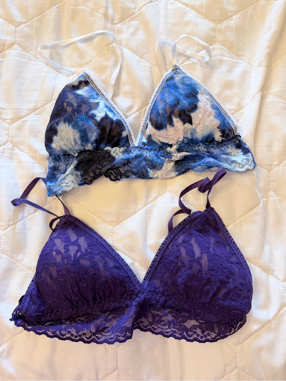 Hanky Panky Tie-Dye & Purple Lace Bralettes - Women Intimates